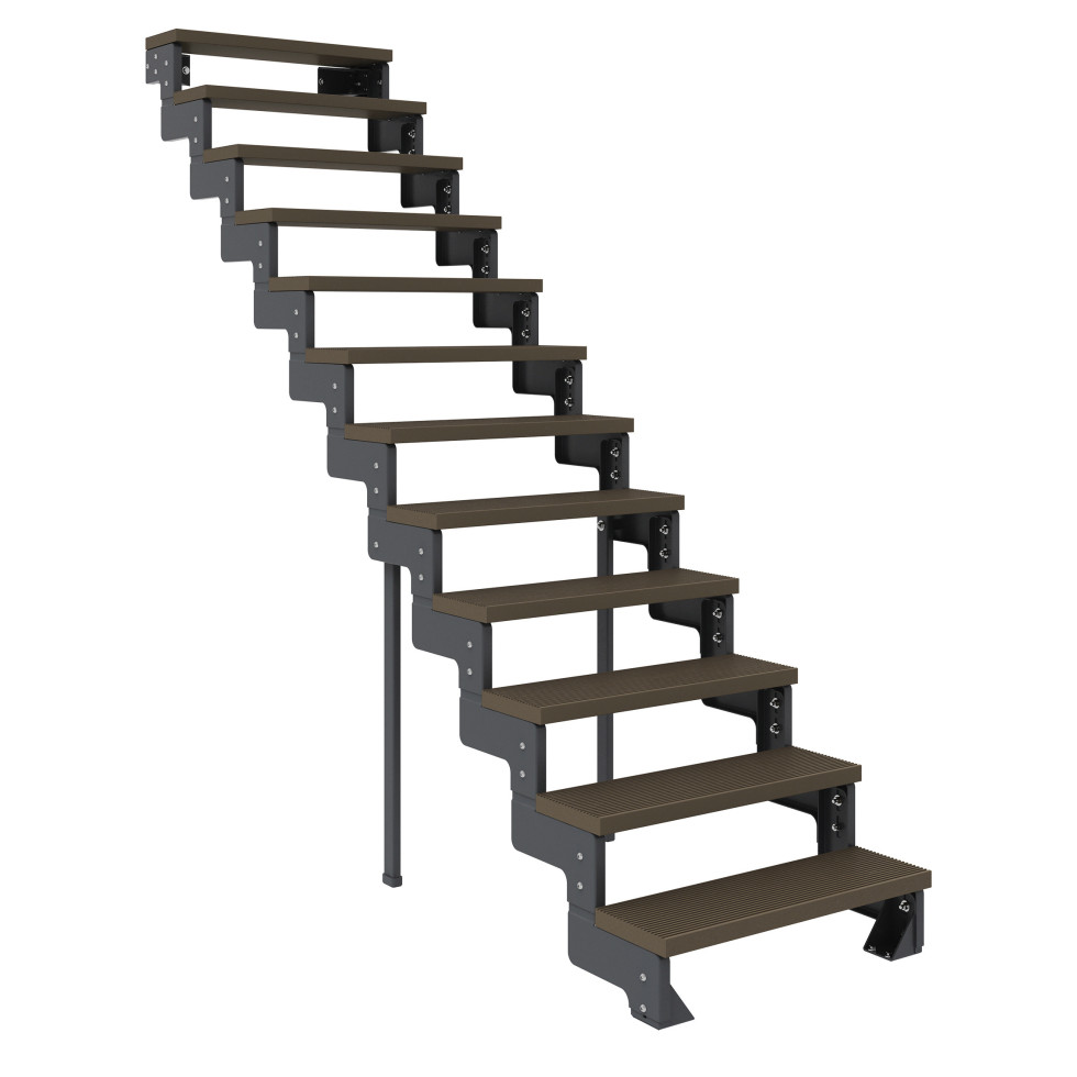 Dolle Außentreppe Trimax Gardentop 13 Stufen 100 cm ohne Geländer dunkelbraun