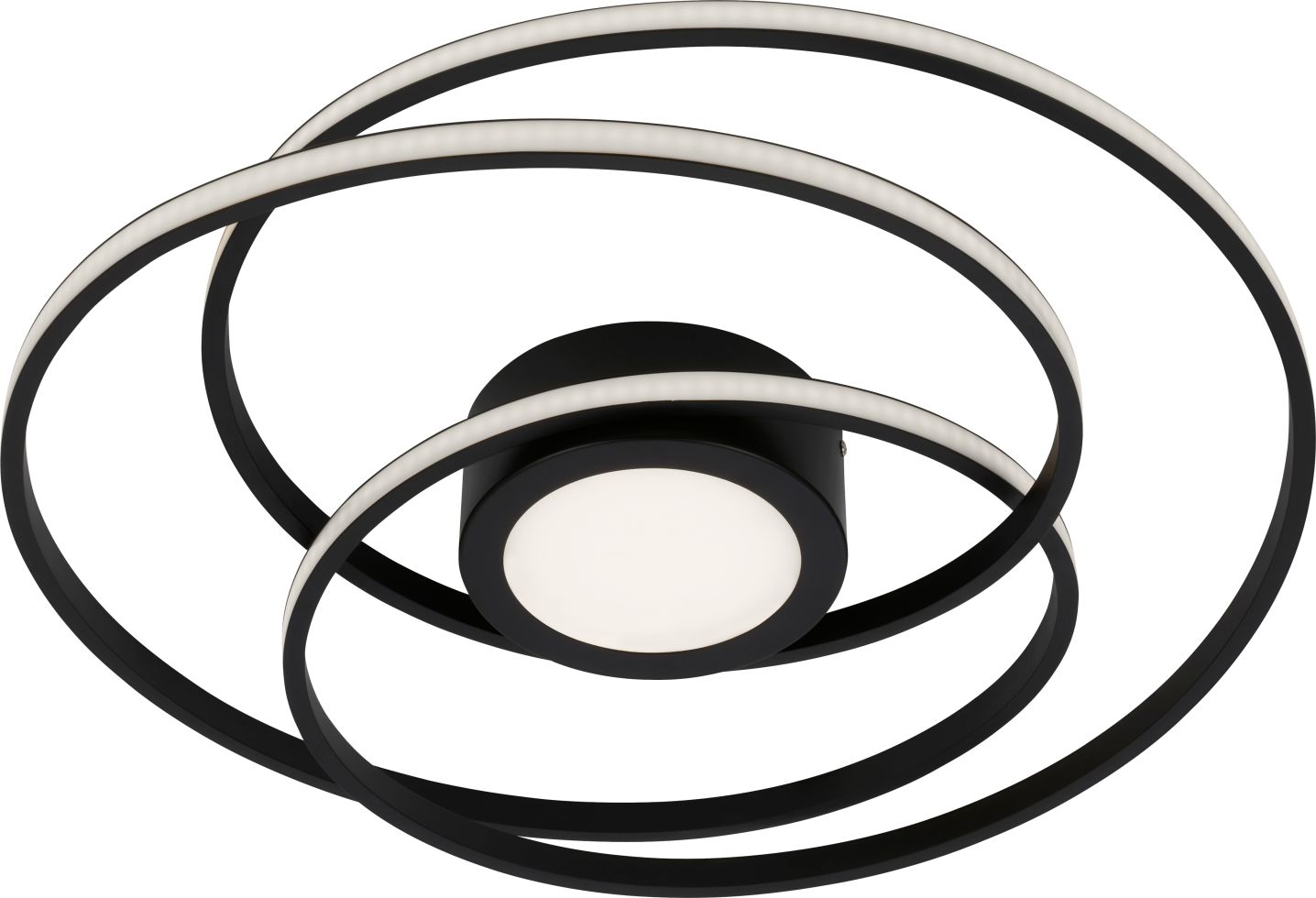 Di-Ka LED Deckenleuchte Frame Curl Ø 56 cm schwarz, mit Mittellicht