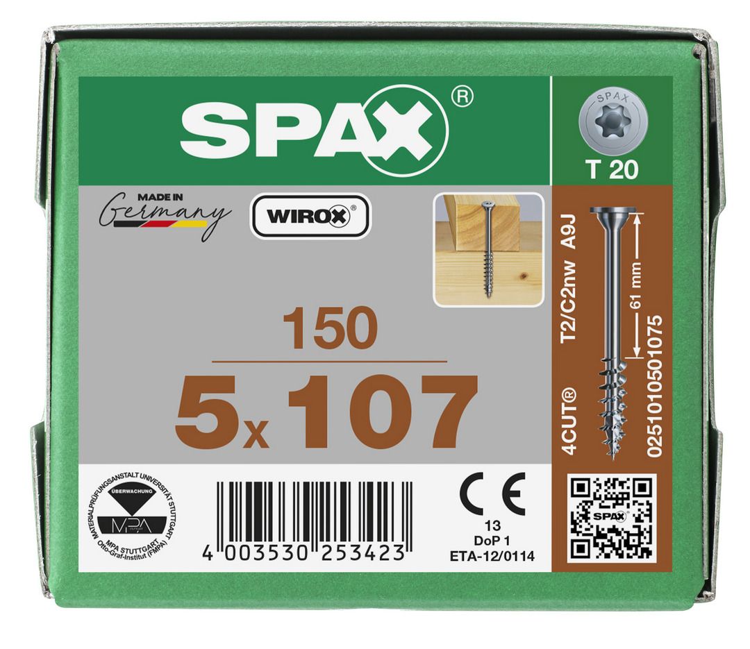 Spax Universalschrauben 5.0 x 107 mm TX 20 - 150 Stk.