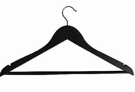 TrendLine Kleiderbügel mit Steg 5 Stück Holz schwarz