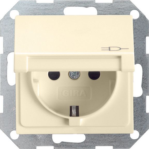 Gira Steckdose mit Klappdeckel ST55, cremeweiß, 045401