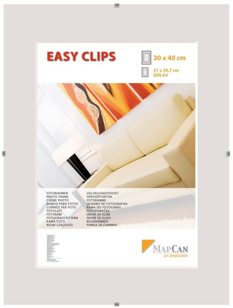 Cliprahmen Easyclips Normalglas 30 x 40 cm