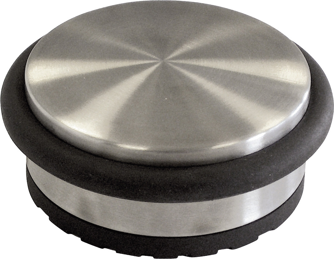 HSI Türstopper flach Ø 9,5 x 4 cm Edelstahl-Optik
