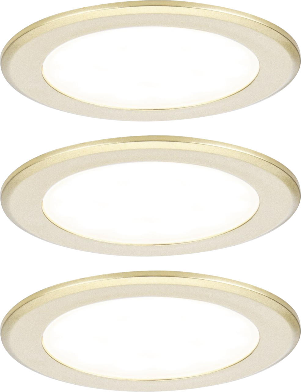 Paulmann LED Möbel-Einbauleuchte gold matt Ø 6,5 cm warmweiß 3er Set