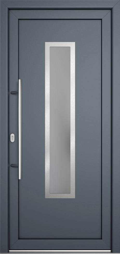 Meeth Haustür Signum Pro PVC Modell 32 98 x 208 cm DIN Links weiß/titan