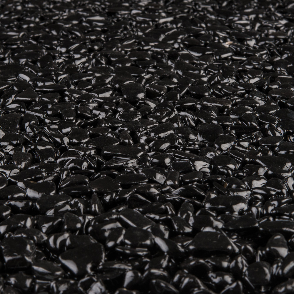RAVELLO Steinteppich Boden Outdoor Körnung Gross Farbe schwarz 26 kg Set