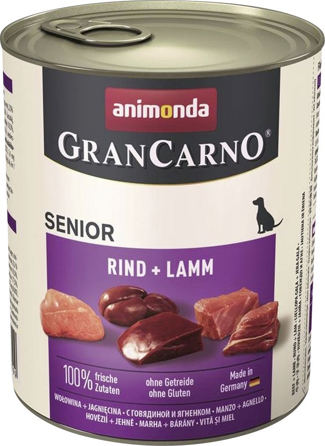 Animonda GranCarno Hundenassfutter Senior getreidefrei 800 g Rind & Lamm