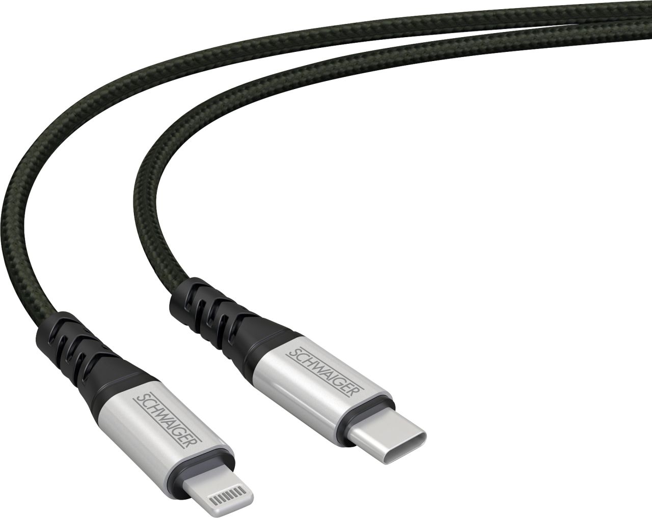 Schwaiger Sync und Ladekabel unzerstörbar Type C zu Apple Lightning, 1,2 m