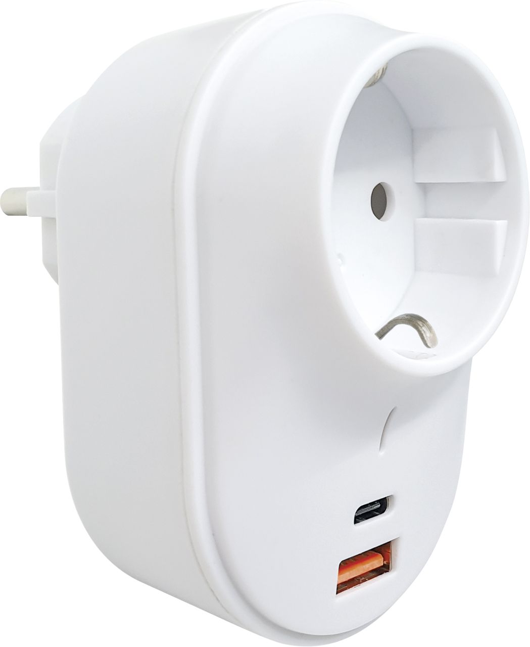 Schwaiger Zwischenstecker mit USB-Ladeadapter USB 2.0 & USB-C Anschluss