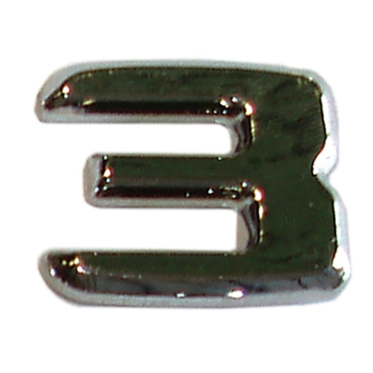 Hermann Schütz 3D-Relief-Chrome-Zahl 3 25x35mm