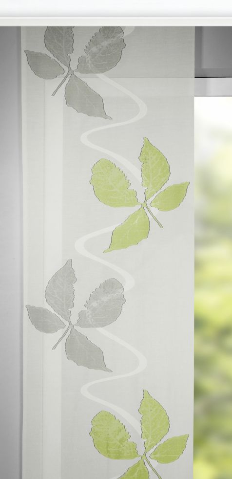 Neusser Collection Flächenvorhang Blätter grün, 60 x 280 cm