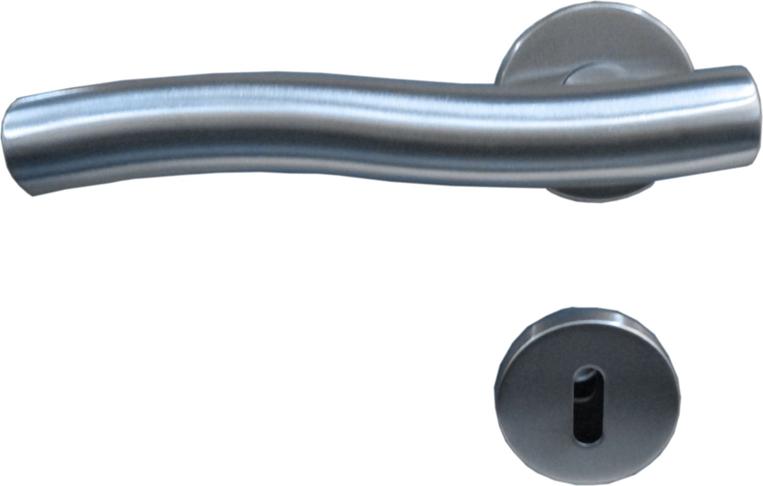TrendLine BB-Rosettengarnitur Edelstahl Ø 5 cm rund welliger Griff