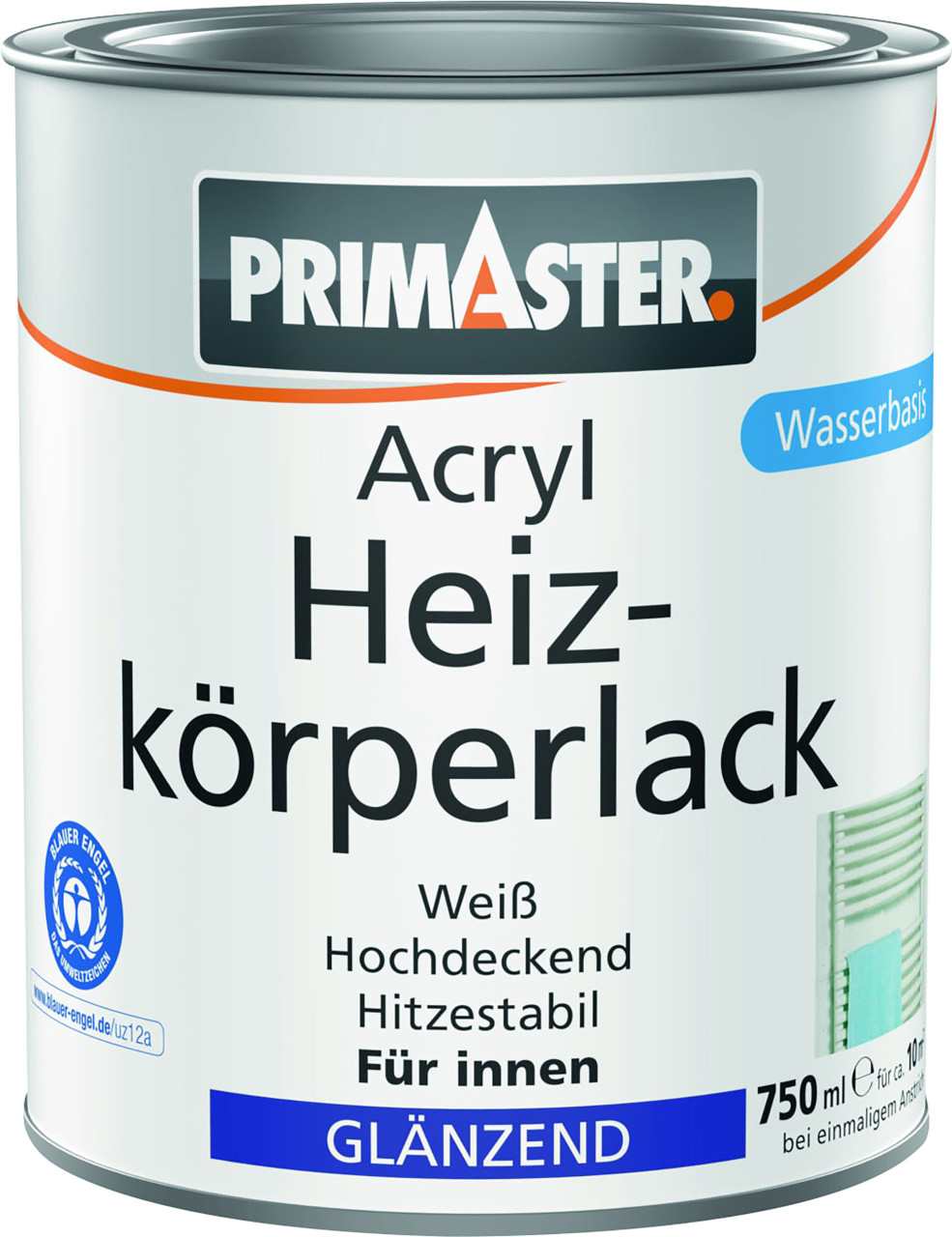 Primaster Acryl Heizkörperlack weiß glänzend 750 ml