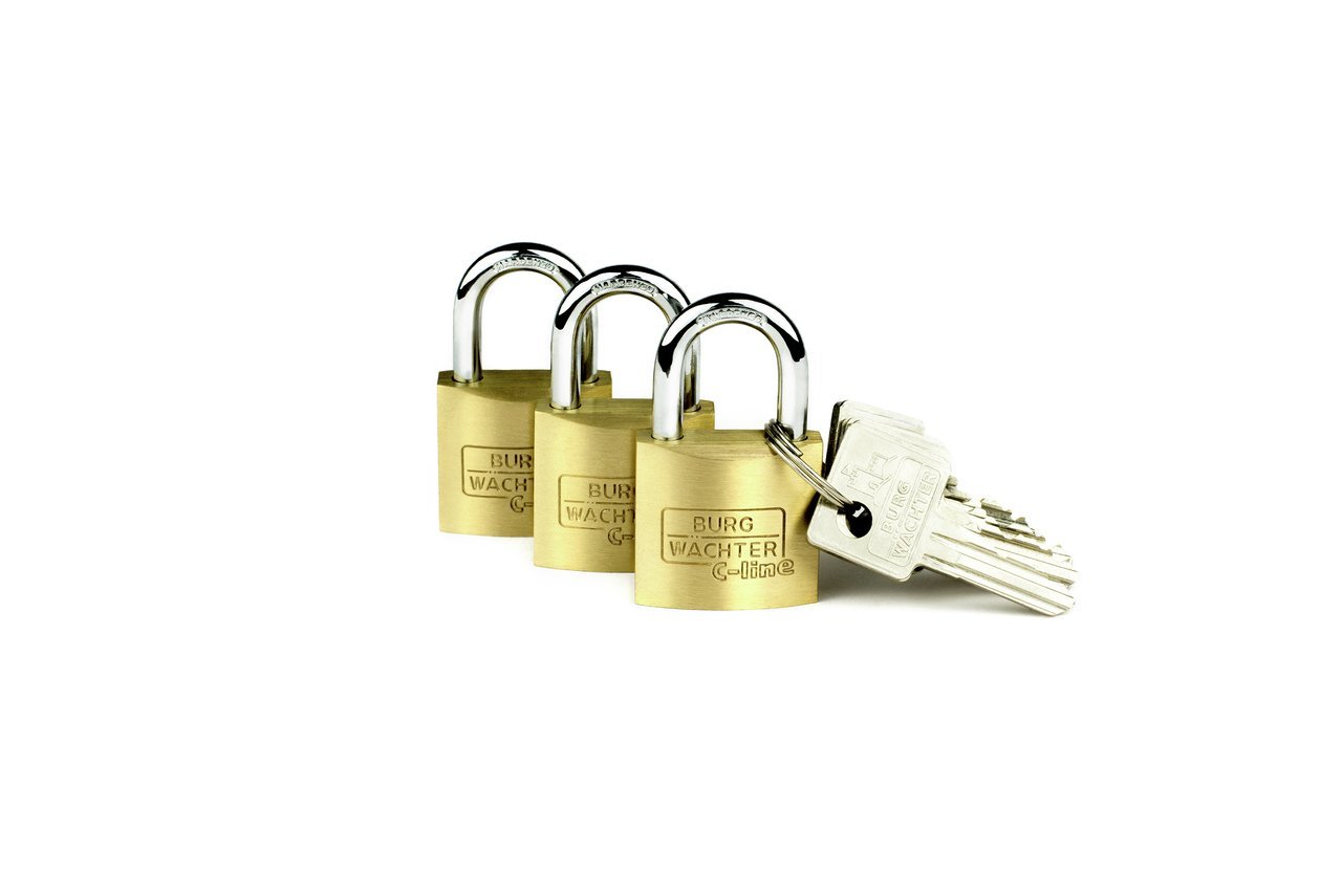 Burg Wächter Vorhängeschloss Trio 222 30 C-Line 14.3 x 16.0 mm - 3 Stück