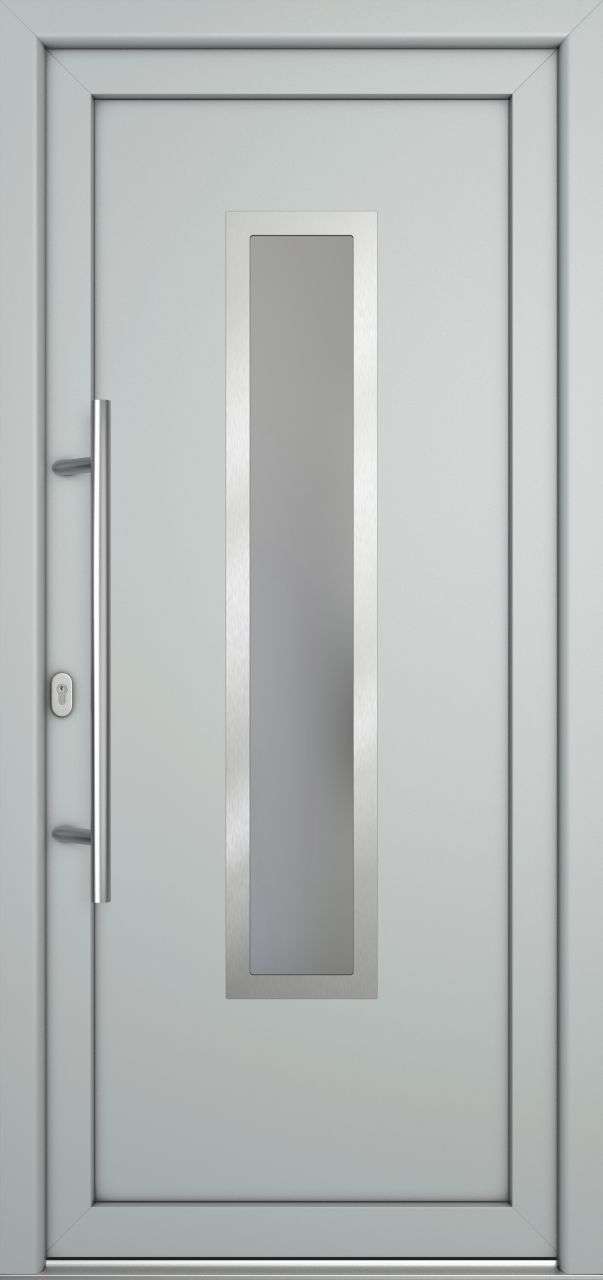 Meeth Haustür Signum Pro PVC Modell 32 108 x 208 cm DIN Links weiß/lichtgrau