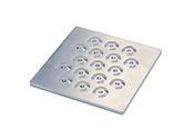 ACO Designrost Raindrops 100 x 100 mm, Edelstahl, für Balkon/Terrassenablauf