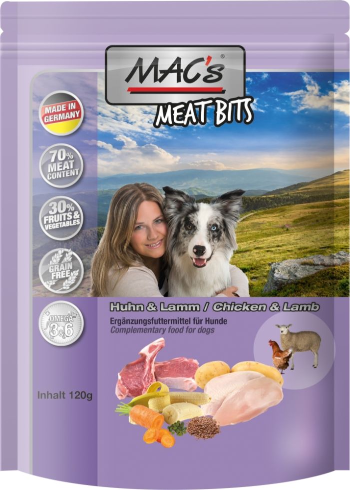 Macs Meat Bits Hundesnack getreidefrei 120 g Huhn & Lamm