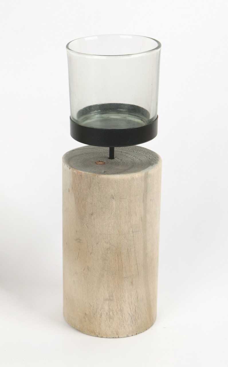 TrendLine Windlicht Holz Ø 26 cm