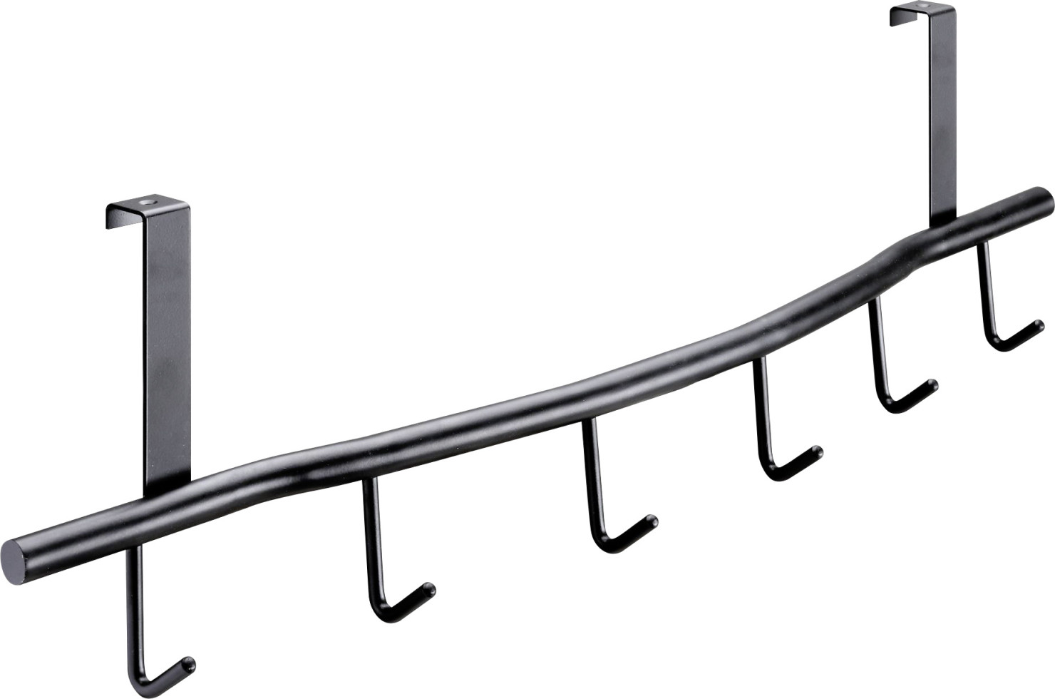 Hettich Türhängegarderobe Stahl 595 x 170 x 90 mm mit 7 Haken schwarz - 1 Stück