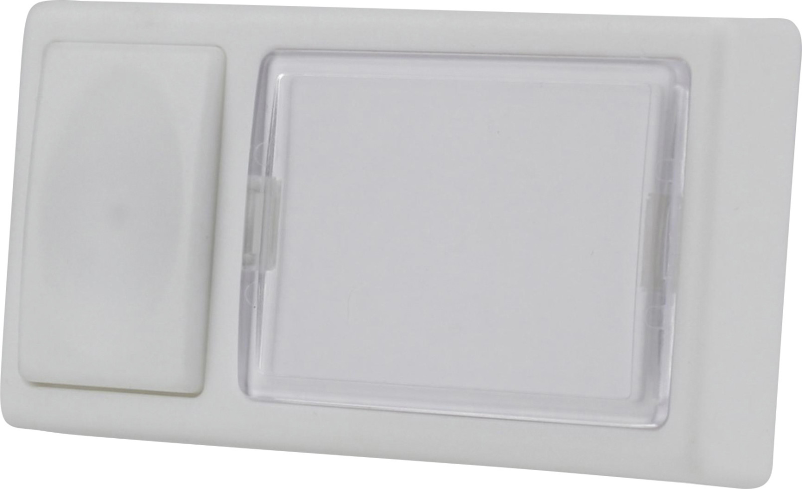 Klingel-Taster 1-fach eckig mit Namensschild weiß