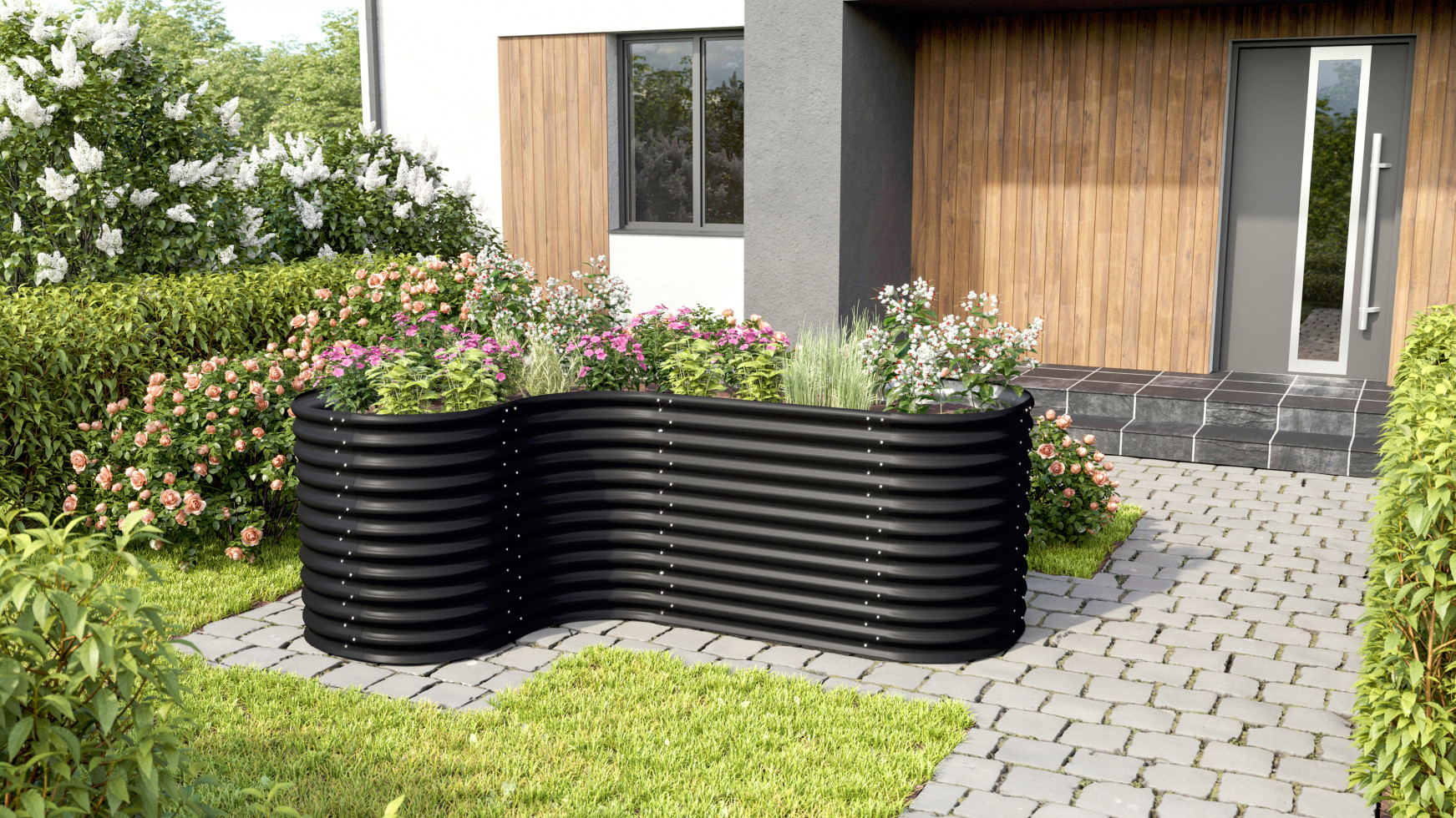 Vitavia Erweiterung Curve zu Hochbeet 858 86 cm schwarz