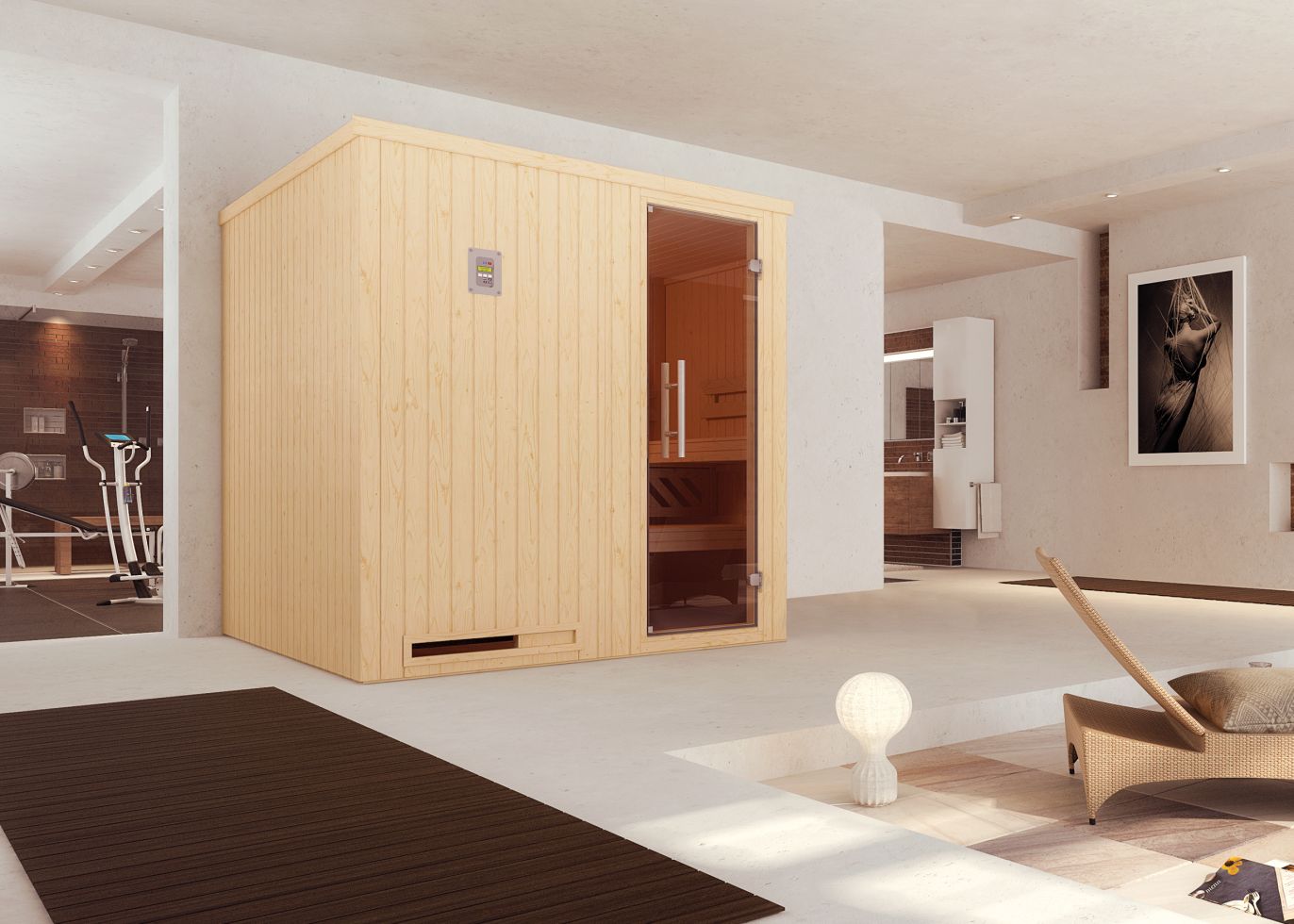 Weka Element-Sauna Halmstad 2 mit Glastür
