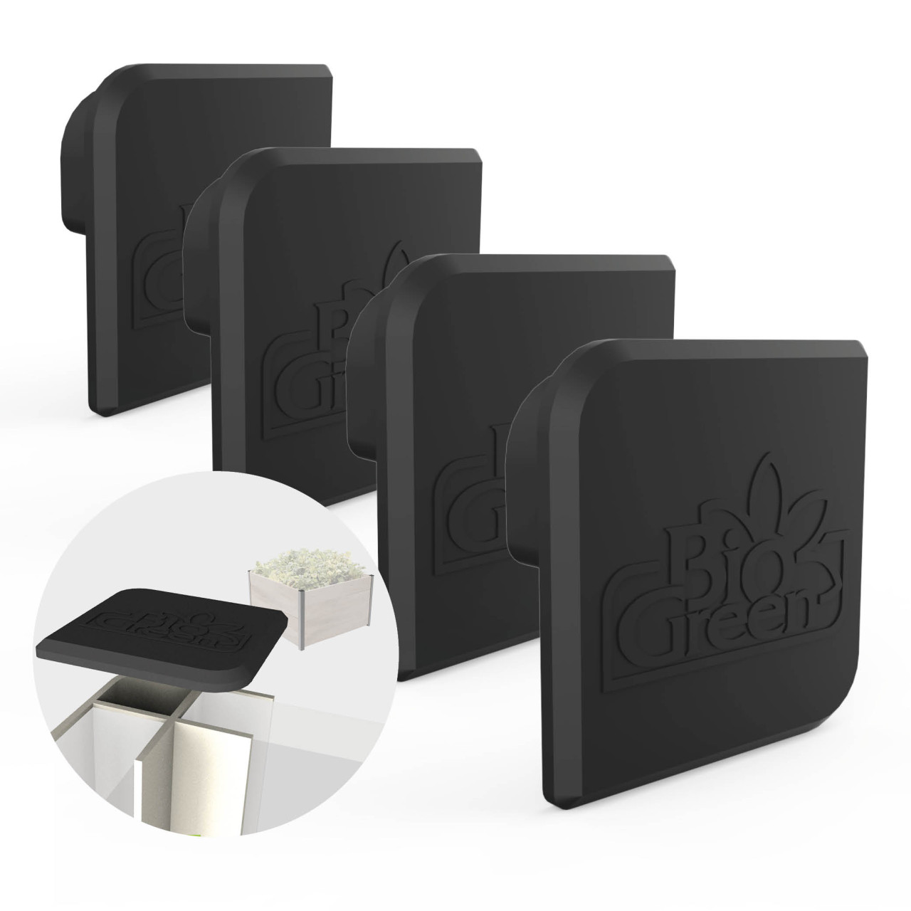 Biogreen Abdeckkappen Eck für Hochbeet-Aluprofile ErnteMAxx