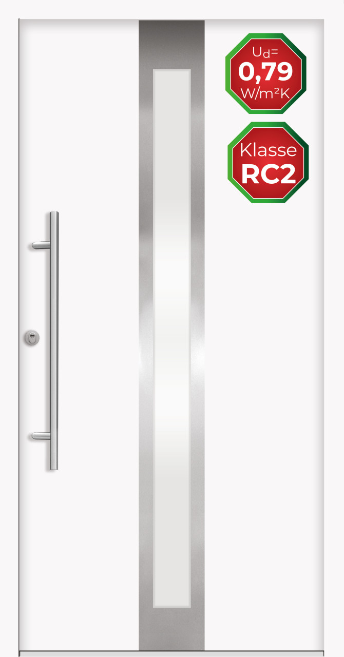 Splendoor Haustür Passivedoor Premium B01 RC2 Weiß DIN Links 110 x 210 cm