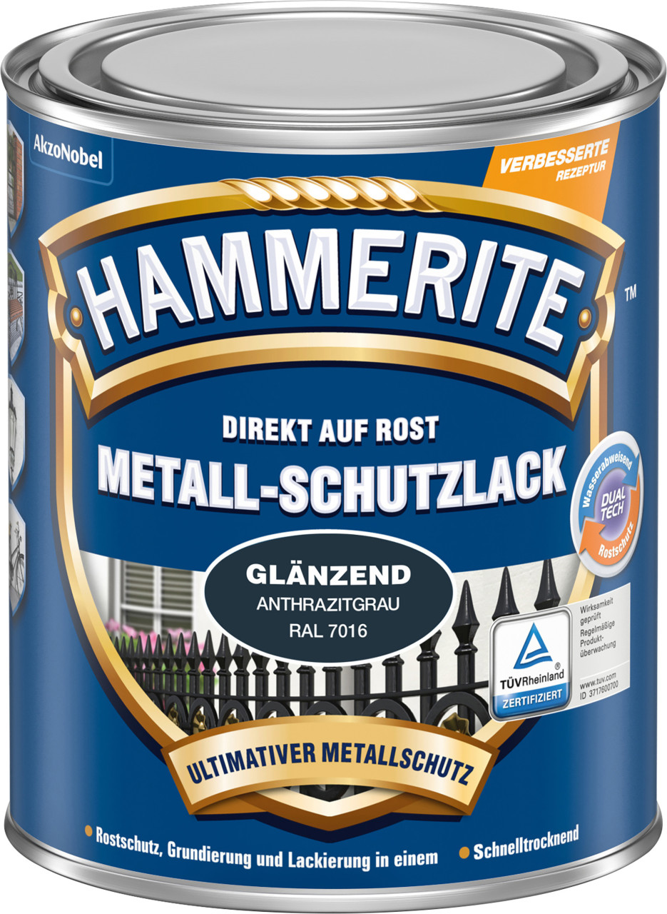 Hammerite Metall-Schutzlack 750 ml anthrazitgrau glänzend