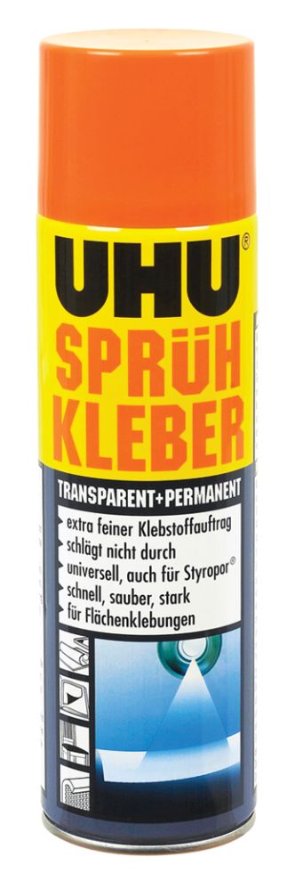UHU Sprühkleber permanent + transparent 500 ml