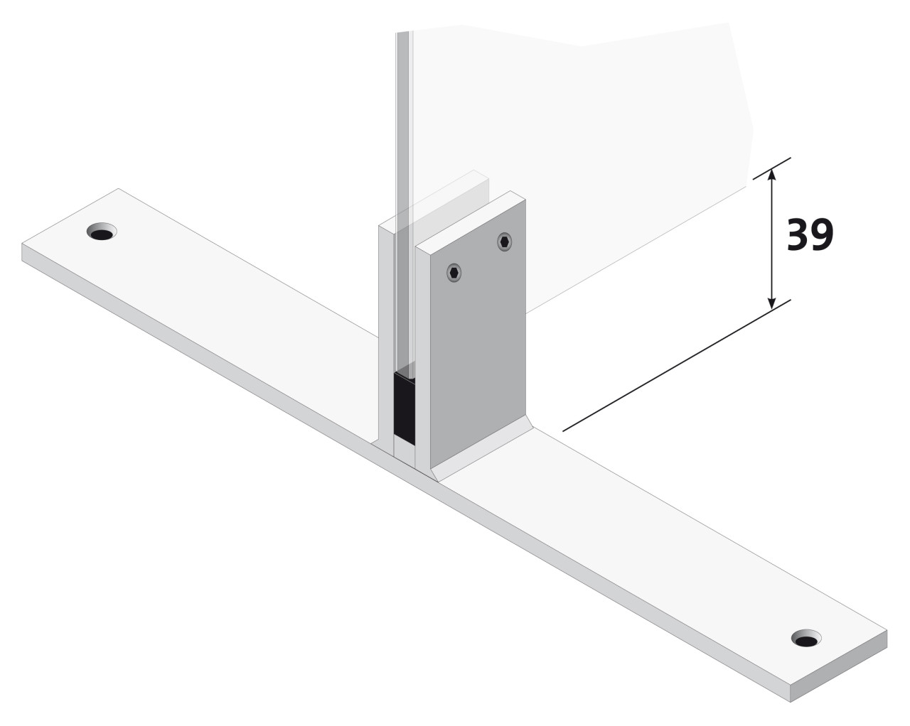 Abstands-Set für Standfuß und Thekenhalter in Aluminium