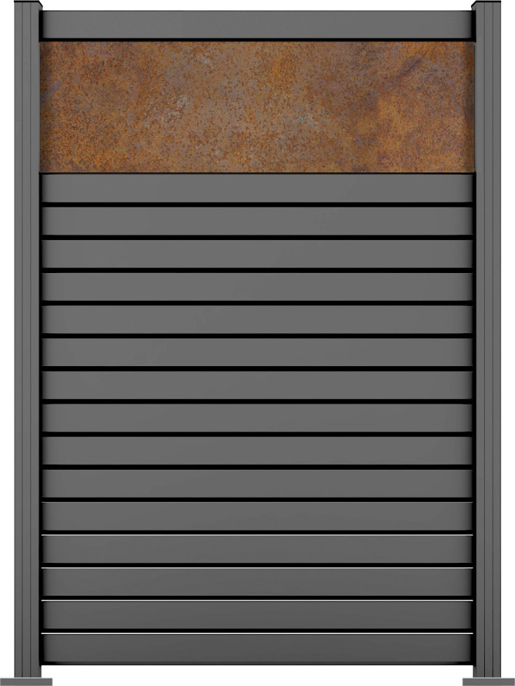 Ambiente Alu-Zaun Grundset Rhombus MINI 187 x 124,2 cm grau