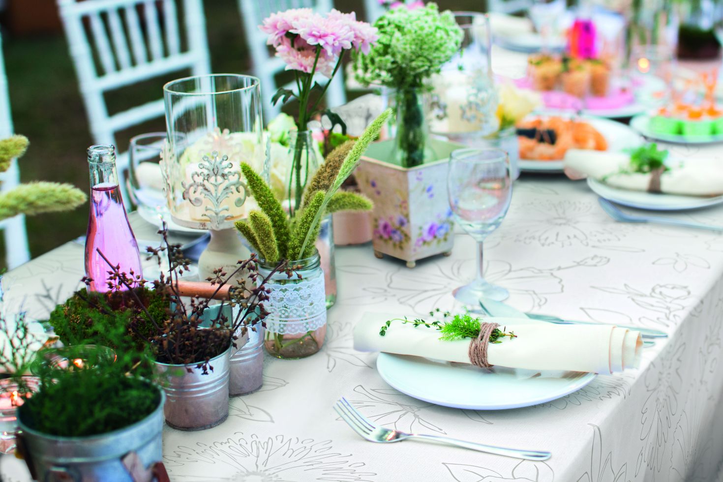 d-c-table Tischdecke Manhattan Palmas 150 x 250 cm, natur