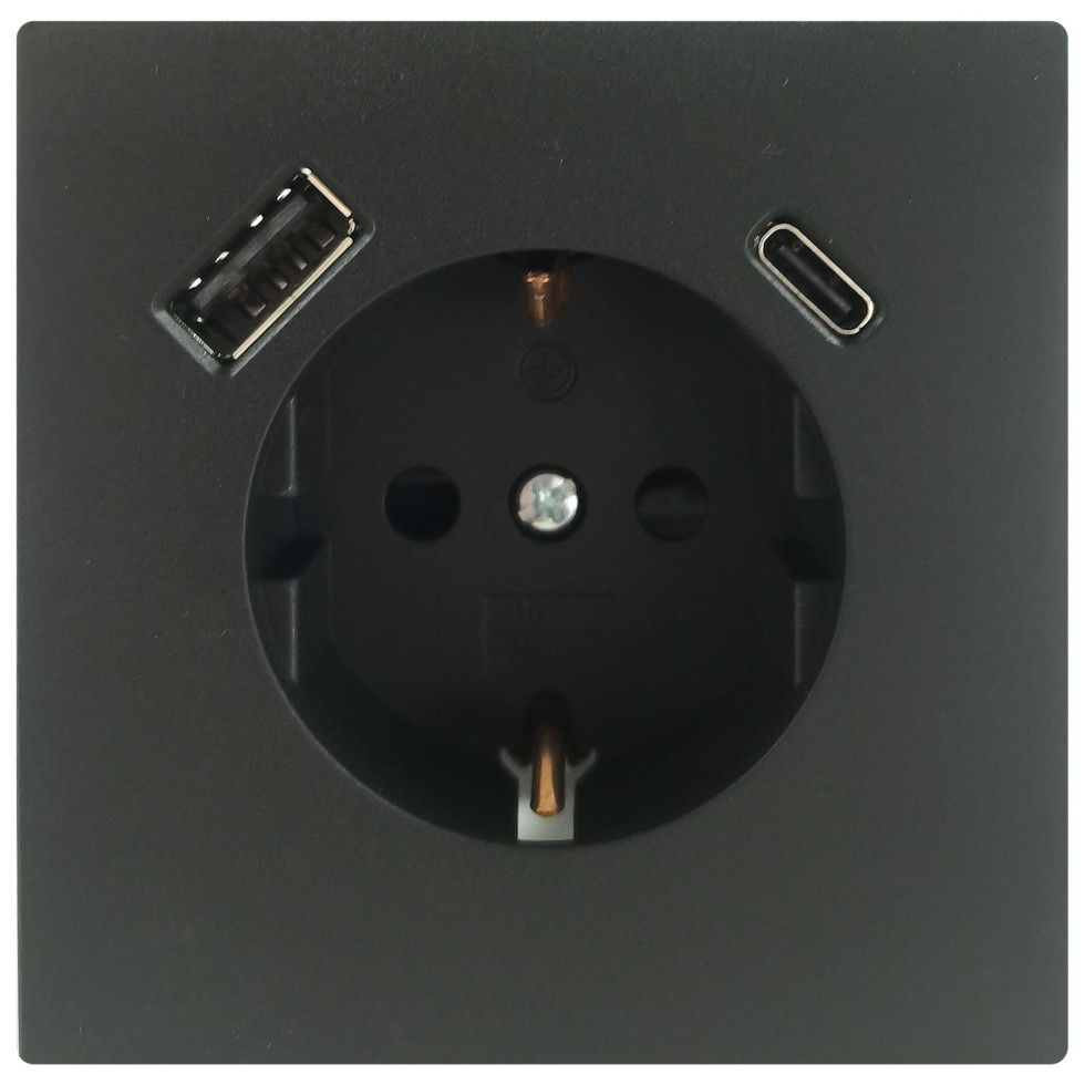 Unitec Steckdose mit USB A & C SaoPaulo anthrazit
