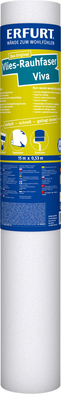 Erfurt Vlies-Rauhfaser Viva weiß 15 x 0,53 m