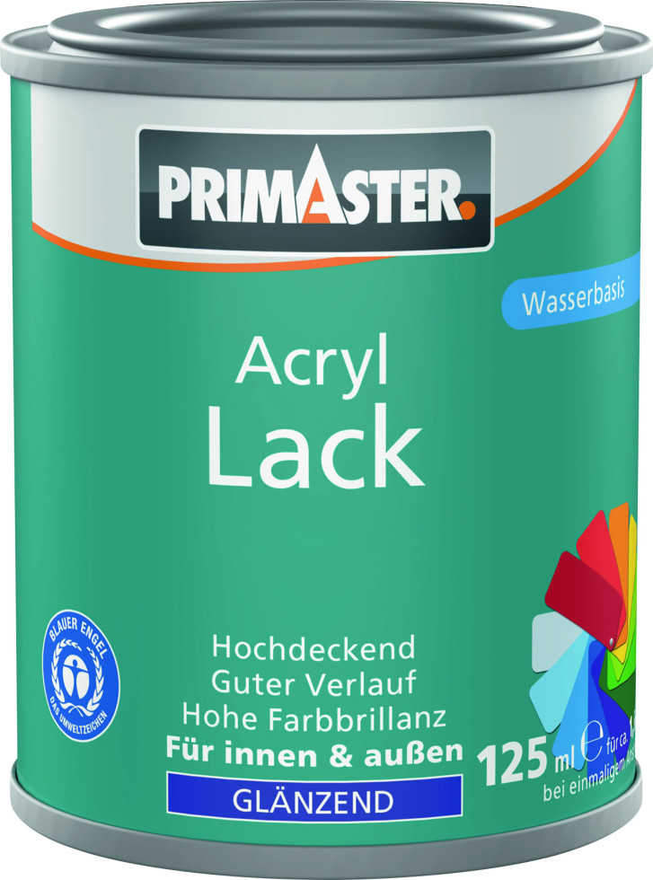 Primaster Acryl Lack tiefschwarz glänzend 125 ml