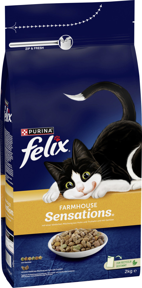 Felix Farmhouse Sensations mit Huhn Truthahn und Gemüse 2 kg