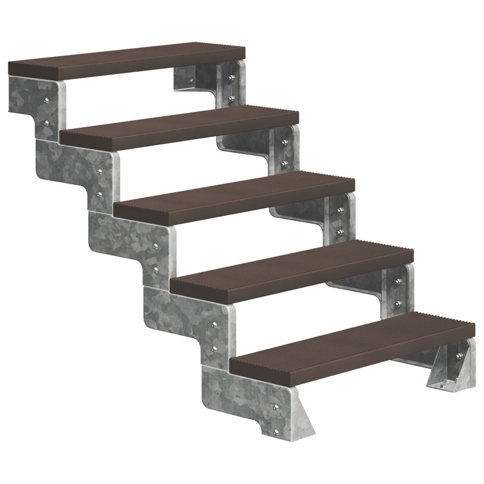Dolle Außentreppe Gardentop 5 Stufen dunkelbraun ohne Geländer, Breite 80 cm, Trimax