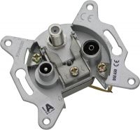 Schwaiger SAT Einzel-Stichleitungsdose DSE650 531 (2,5dB), F IEC silber, 3-Loch, 1x F / 2x IEC