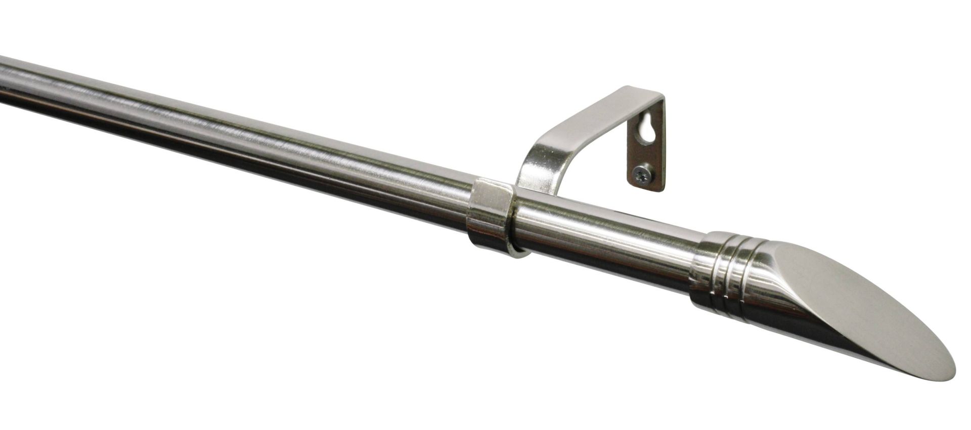 Gardinia Stilgarnitur 1-Lauf edelstahloptik, Ellipse, 190-340 cm