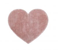 Kunstfellteppich Lambskin Herz, rosa, 70 x 80 cm