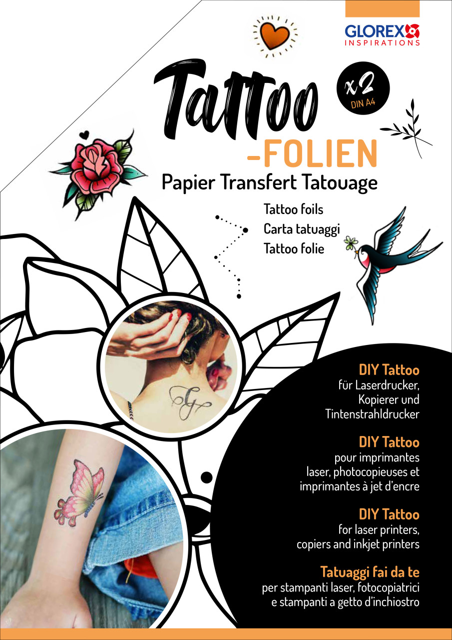Tattoo-Folie DIN A4 für Laser- und Tintenstrahldrucker 2 Stück