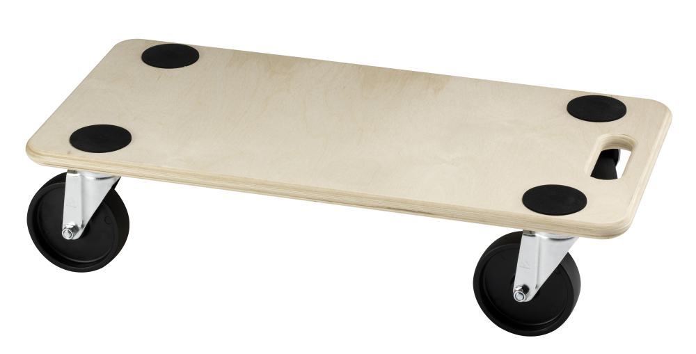 Möbelroller 590 x 290 mm schwarze Rollen
