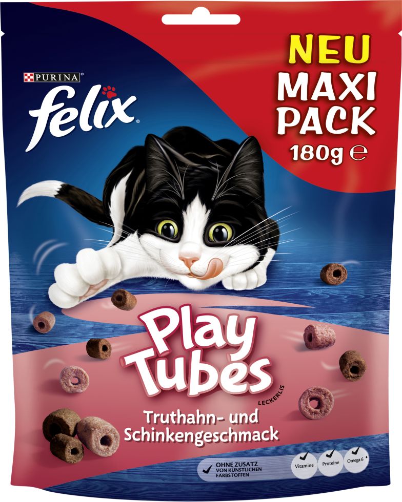 Felix Play Tubes Truthahn Schinken Katzensnacks 180g
