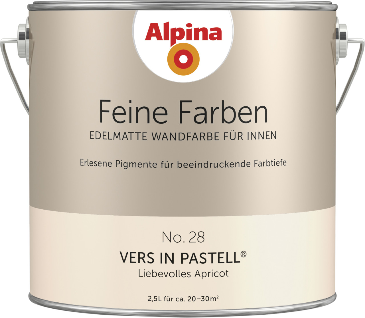 Alpina Feine Farben Wandfarbe No. 28 Vers in Pastell - liebevolles apricot 2,5 L