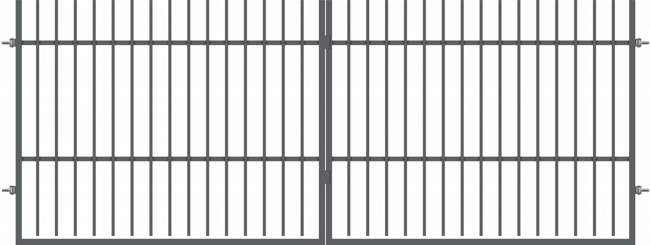 Polbram Doppeltor Linus 100 inkl. Zubehör-Set 300 x 100 cm, RAL-Farbe 7016