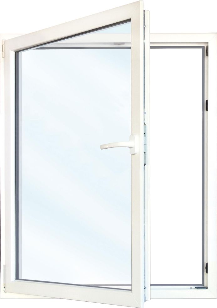 Meeth Fenster 80 x 125 cm DIN links 1 flügelig Dreh-Kipp weiß/golden Oak