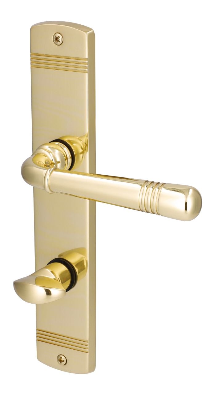 Alpertec WC-Langschildgarnitur Sale Messing gold abgerundet