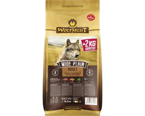 Wolfsblut Wide Plain Hundetrockenfutter Adult getreidefrei 14,5 kg Pferd & Süßkartoffel