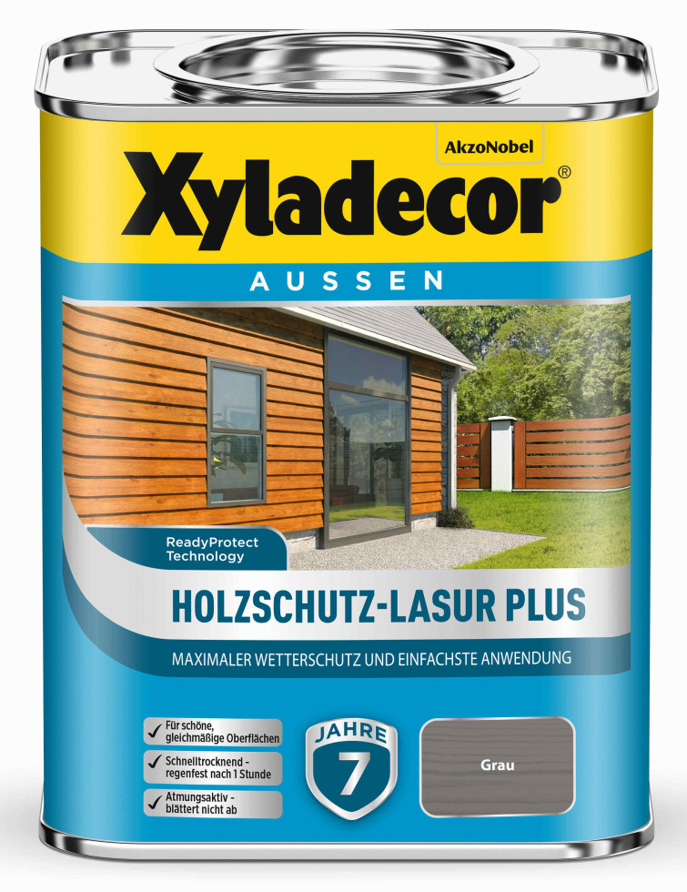 Xyladecor Holzschutz-Lasur 750 ml grau Plus